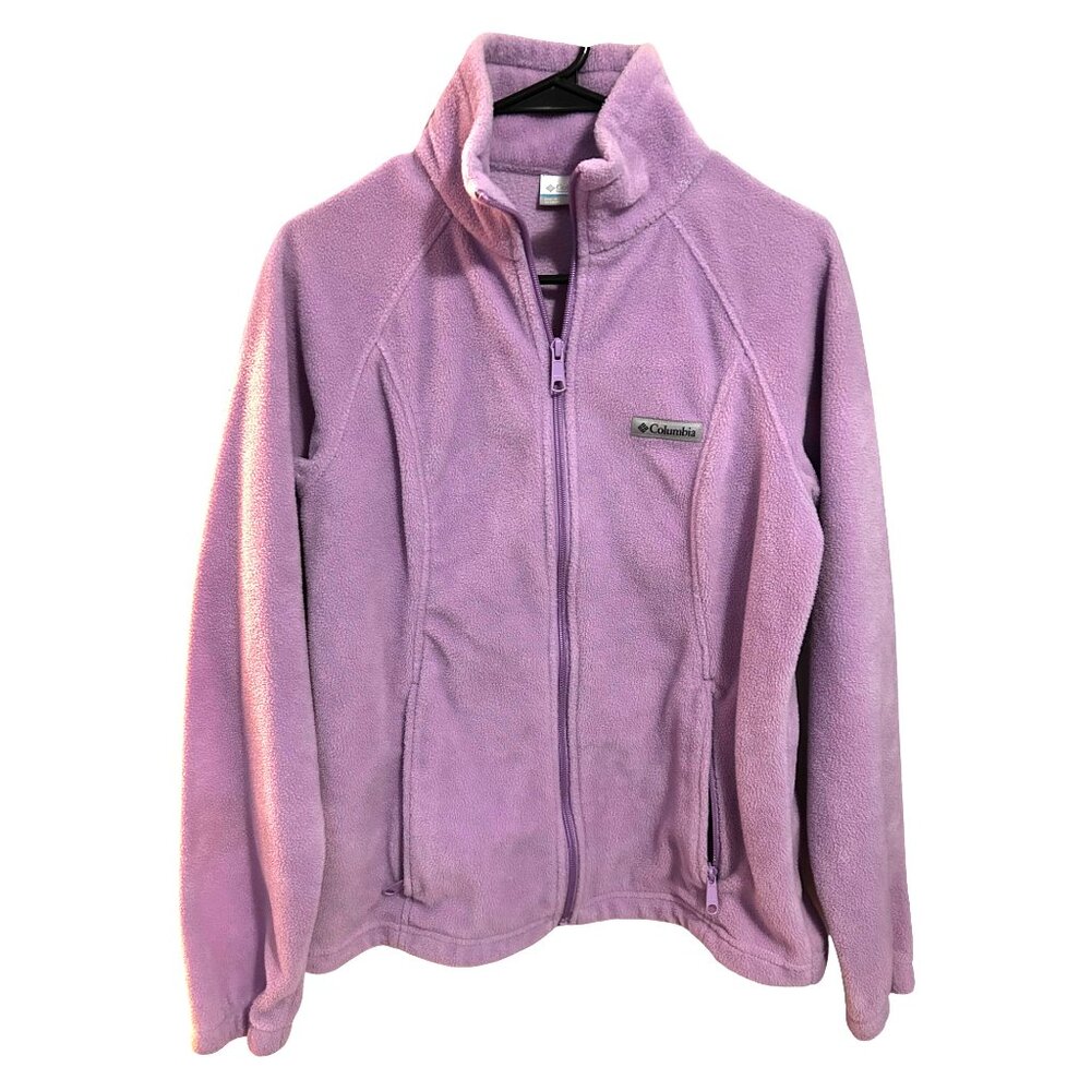 Columbia Womens Medium Purple Full Zip Fleece Jacket Lightweight NEW